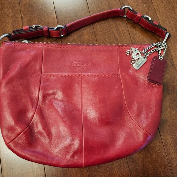 Coach red leather scout hobo bag vintage - Picture 3 of 15